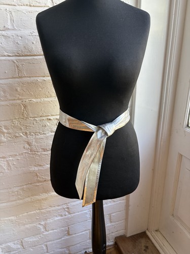 Vintage silber leder obi - silber,