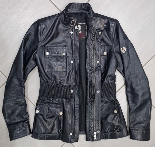 Belstaff schwarze leder - belstaff, long