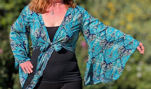 Blau weiß kimono - kimono, wickel