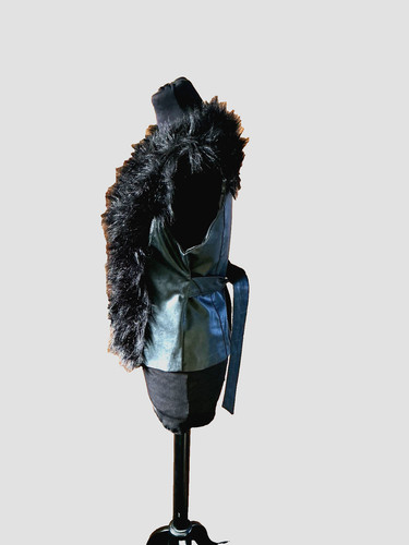 Schwarze kunstleder fell - kunstleder,