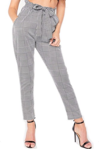 Damenhose dogtooth druck - damenhose, dogtooth-druck