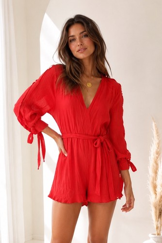 Roter playsuit damen m - damen, h&m