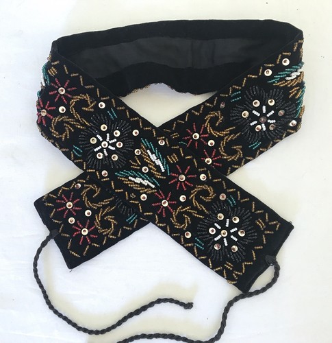 Vintage antik samt bestickt - samt,