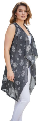 Lange offene damenjacke grau - lange,