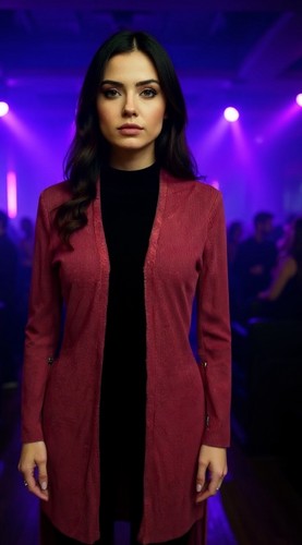 Damen rot glitzer lange - glitzer,